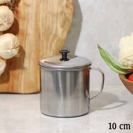 كيلة مدور 10سم ستانلس ستيل بغطا EL22/19 =ط57