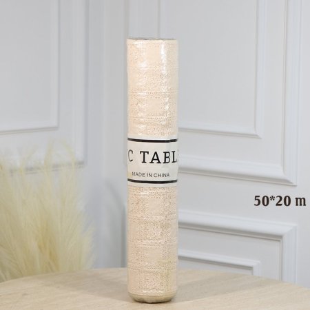 رول مشمع قصير 50*20 متر بيج مخرم كروشيه مربعات EL77/12 =رم3