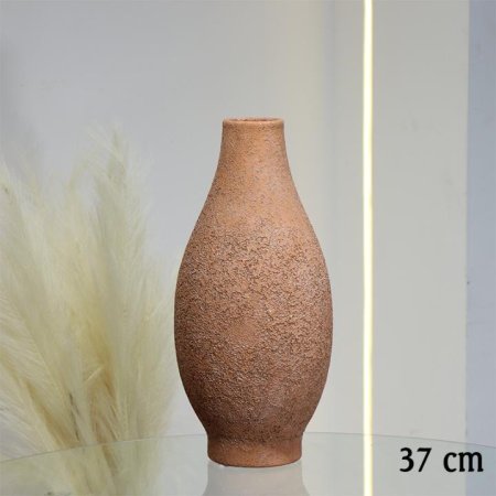 فازة جبص كرميدي 37سم شكل فخار EL10/7 =ط56