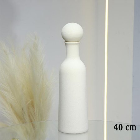 فازة جبص بيج 40سم اسطواني غطا طابة EL10/17 =ط56