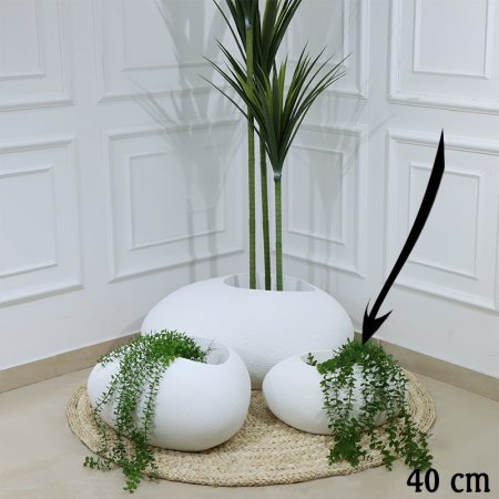 قوار جبص ابيض 40سم بيضاوي EL10/35 =ط56