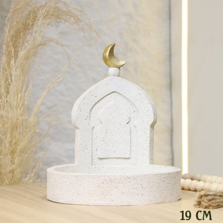 مضيفة جبص بيج 19سم شكل محراب مدور EL95/3 =ط58