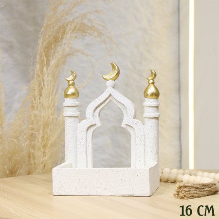 مضيفة جبص بيج 16سم شكل محراب مربع EL95/5 =ط58