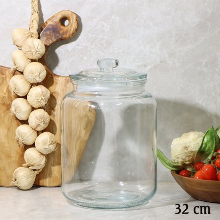 مطربان زجاج 32سم مدور 15لتر غطا كبس ضغط EL130/4 =ط57