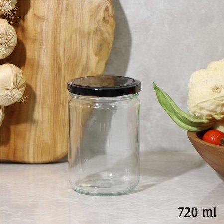 مطربان زجاج مدور 720مل غطا حديد اسود EL130/10 =ط57