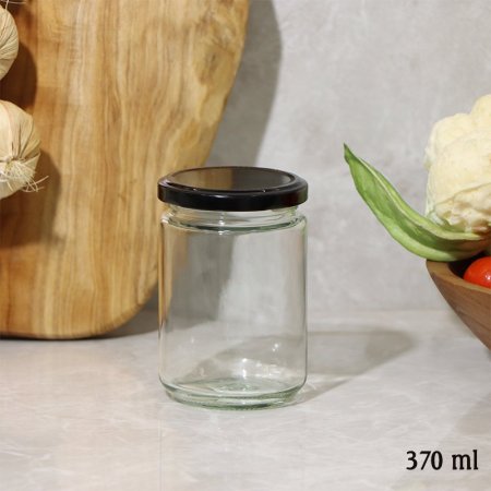 مطربان زجاج مدور 370مل غطا حديد اسود EL130/11 =ط57