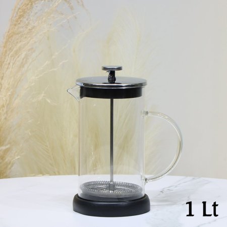 كوز مصفاة اعشاب 1 لتر زجاج غطا ستانلس ستيل EL96/6 =ط57