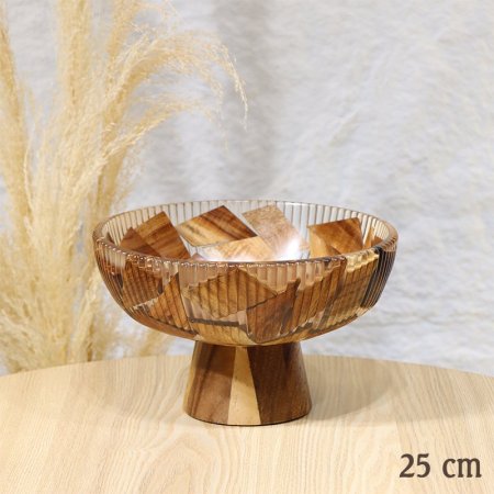 جاط فواكة مدور 25سم خشب ريزن مثلثات برجل EL9/6 =ط58