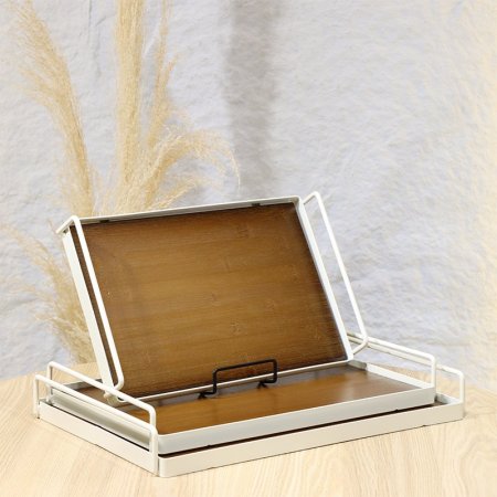 طقم صواني مستطيل/3 احجام ستانلس بيج وجه خشب EL9/9 =ط58