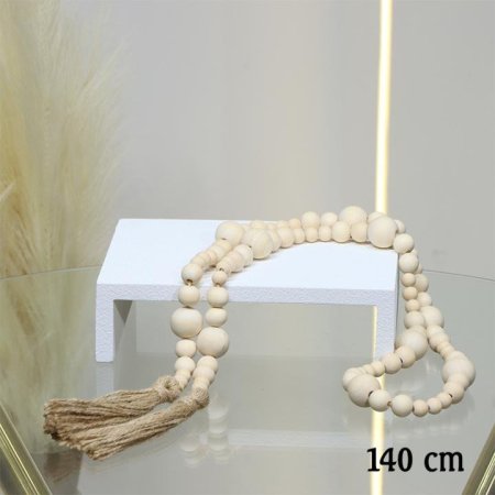 مسبحة ديكور 140سم خشب بيج مسكة شراشيب EL36/1 =ط56