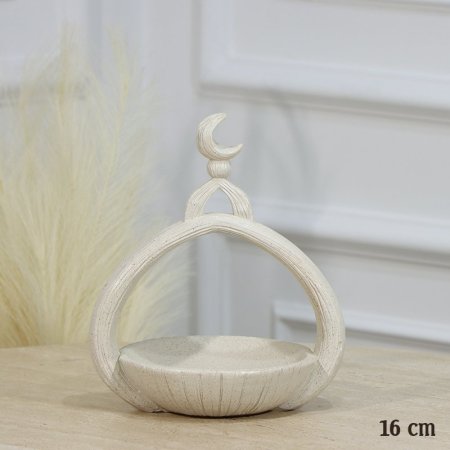 مضيفة مدور 16سم جبص سكني فاتح يد قوس هلال رمضان EL17/2 =رم3