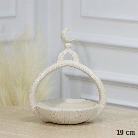 مضيفة مدور 19سم جبص سكني فاتح يد قوس هلال رمضان EL17/3 =رم3