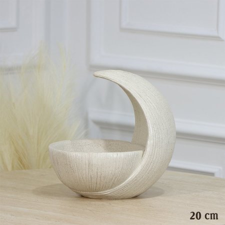 مضيفة بيضاوي 20سم جبص سكني فاتح مسكة هلال رمضان EL17/4 =رم3