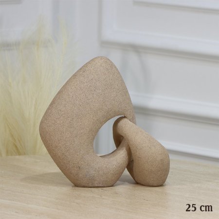 تحفة مدور 25سم جبص كابتشينو شكل حلقات متداخلة EL17/28 =رم3