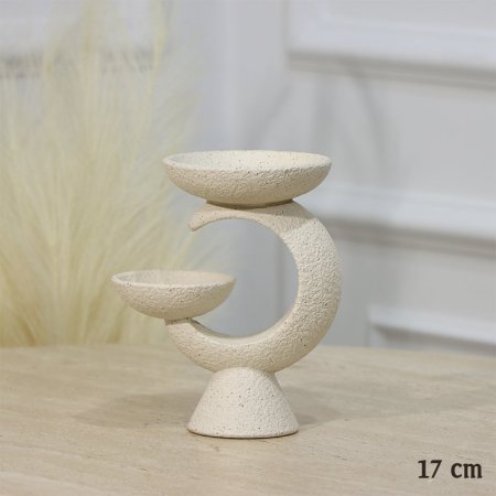 تحفة 17سم جبص سكني فاتح شكل هلال + صحن تمر EL17/6 =رم3