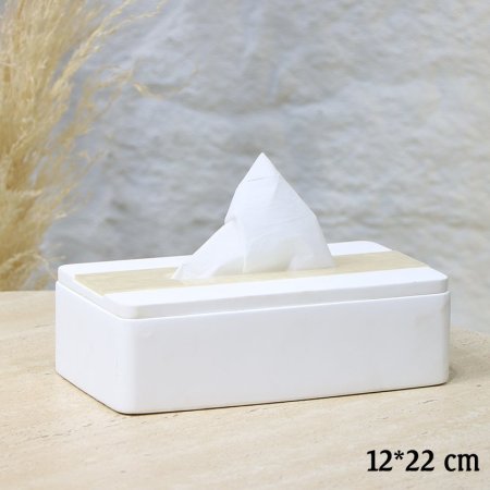 بكيت محارم جبص مستطيل 22*12سم ابيض وجه ريزن بيج EL45/5 =ط57