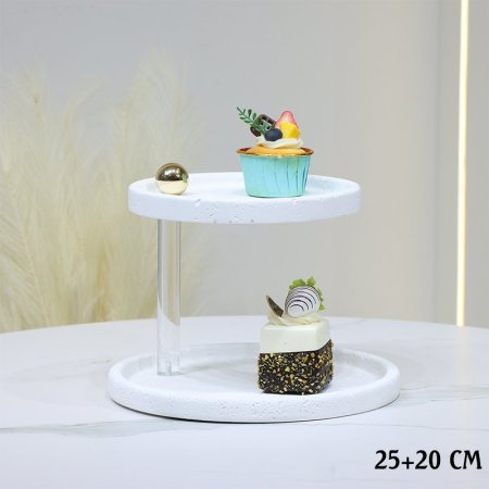 مضيفة جبص ابيض 2 طبقة مدور 20+25سم يد اكرلك EL45/15 =ط57