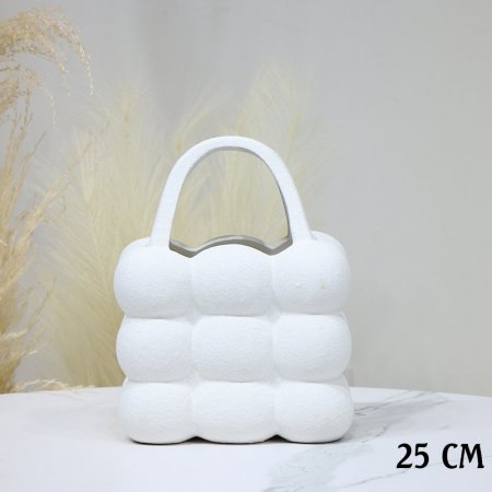 فازة جبص مربع 25سم شكل شنتة بابلز EL33/4 =ط57