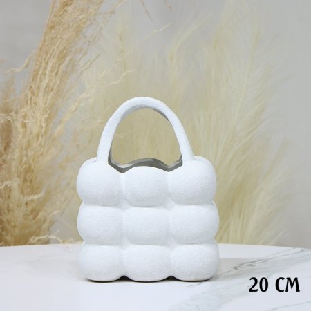 فازة جبص مربع 20سم شكل شنتة بابلز EL33/5 =ط57