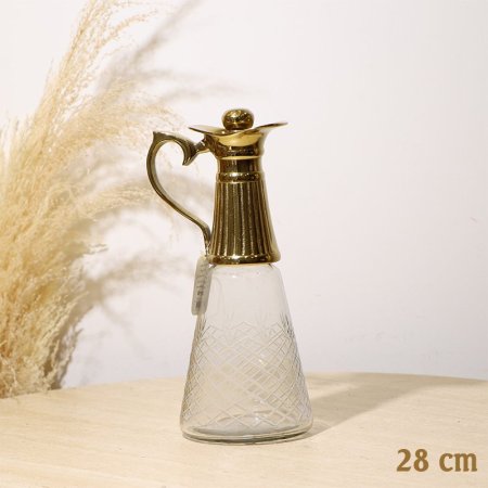 كوز شراب زجاج 28سم 8239100 بوز رفيع نصف نحاس هندي %ه10