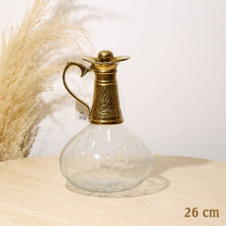 كوز شراب زجاج 26سم 8239101 شكل بطة نصف نحاس هندي %ه10