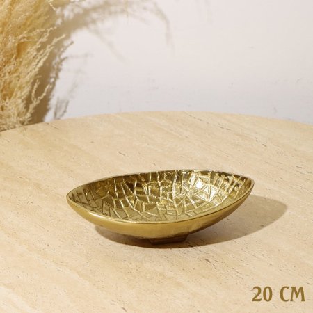 صحن مكسرات بيضاوي 20سم 8239106  وجه مشرف نحاس هندي %ه10