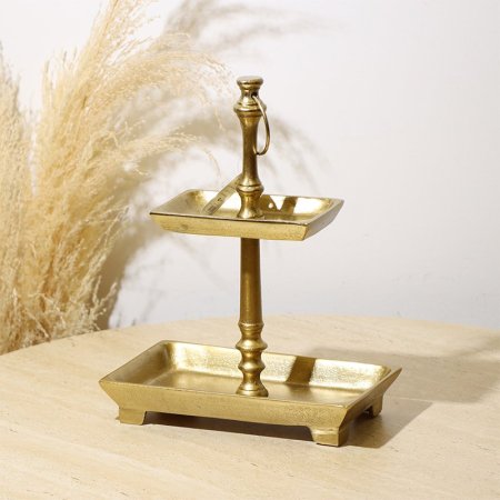 مضيفة 2 طبقة مستطيل نحاس هندي 8239108 مسكة يد حلقة %ه10