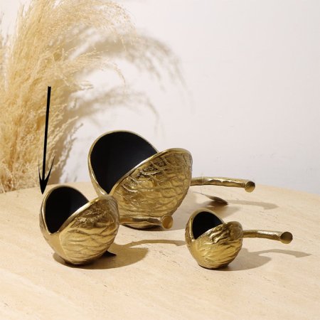 صحن مكسرات 8239110 شكل جوزة نحاس هندي وسط %ه10