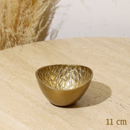 صحن مدور جور 11سم 8239139  وجه مشرف نحاس هندي %ه10