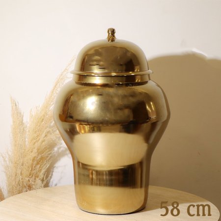 تحفة شكل جرة 58سم 8239176 بغطا نحاس هندي %ه10