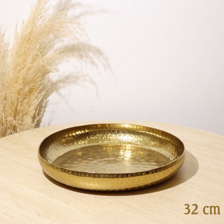 جاط فواكة مدور 32سم 8239225 نحاس هندي مرسم بصمة %ه10